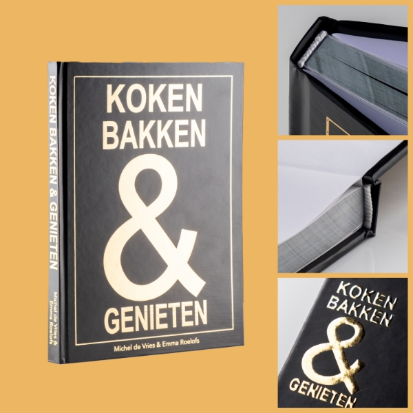 creatief beeld koken en bakken, boek met hardcover afwerking en houd folie