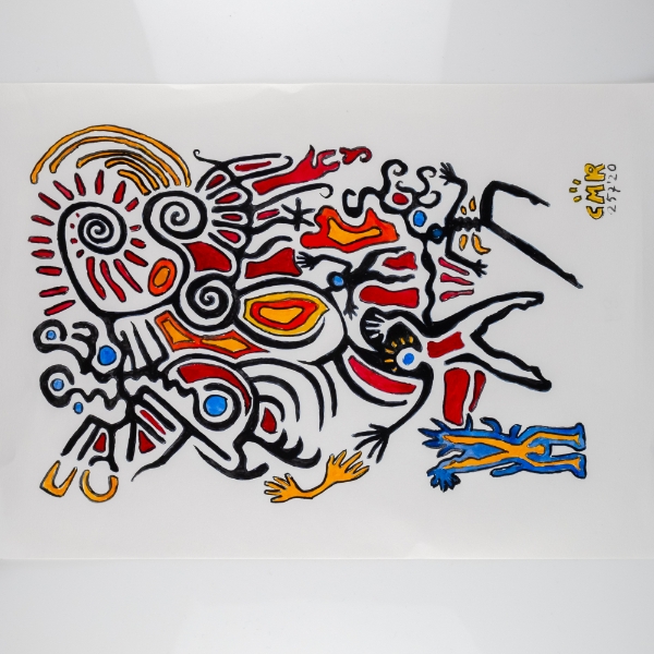 kunstwerk van kunstenaar wat aangeschaft is bij kunstenaar van kunstboek door Boekenmakers