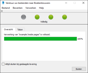 Voortgang venster van bestanden